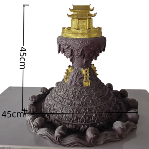 Sculpture en laiton <span class=keywords><strong>du</strong></span> mont Sumeru Terre sainte au <span class=keywords><strong>centre</strong></span> <span class=keywords><strong>du</strong></span> <span class=keywords><strong>monde</strong></span> Lieu d'habitation des divinités bouddhistes Feng Shui Taille personnalisable - Product Image 3
