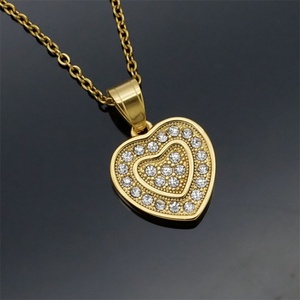 Fashion 18k Gold Plated <b>Necklace</b> Accessory Stainless Steel Heart Charm Zircon <b>Necklace</b> Jewelry for Women - Product Image 6