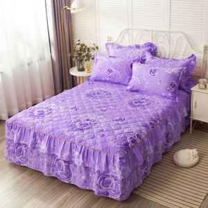 Al por mayor, nueva llegada: Sábanas acolchadas gruesas, textiles para cama, colchas, sábanas planas, cubrecamas de algodón con diseño floral y faldones para cama. - Product Image 2