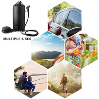 Sac de stockage d'eau pour camping en plein air en PVC 15L avec logo personnalisé, avec douchette, sac de douche à chauffage solaire