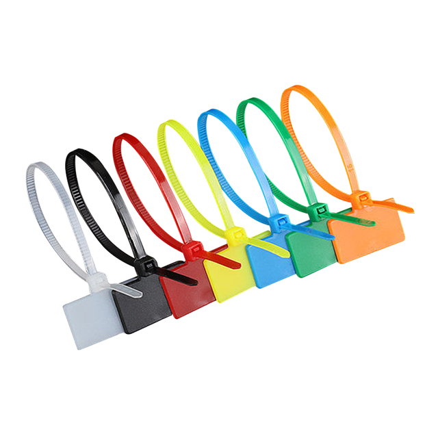 OEM Customized Logo Nylon Self-Locking Cable Tie Tag Label 6inch for Electrical Cables