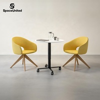 Table de conférence réglable en hauteur pneumatique, style industriel moderne, structure en acier durable, SpaceUnited