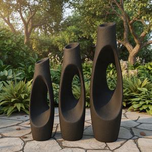 Fabrieks prijs lichtgewicht matte hoge vezel grote Europese design handgesneden klassieke milieuvriendelijke buiten bloempotten plantenbakken - Product Image 1