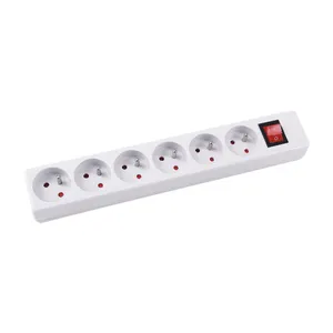 OSWELL 6 Outlet French Extension Cable and Switch Socket CE 16A Extension Socket Power Strip