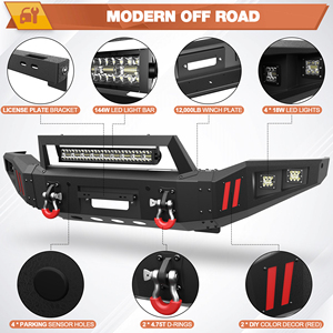Accessoires tout-terrain ULON, pièces de carrosserie en acier pour camion <span class=keywords><strong>4x4</strong></span>, pare-chocs avant avec <span class=keywords><strong>treuil</strong></span>, kit de carrosserie de rechange pour Toyota Tundra 2007-2013 - Product Image 2