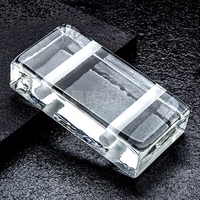 Brique de verre décorative de luxe faite à la main, perforée verticalement, à fusion à chaud, pour mur-rideau architectural, hôtel, salon