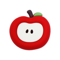 Coque de téléphone transparente avec coussin d'air et support paresseux, motif fruits simulés, pour visionnage de séries sur bureau