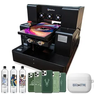 Giftec Suministro directo de fábrica Precio barato A4 A3 Impresora UV de cama plana para diseño personalizado Photoframe Vela Impresión Impresoras de inyección de tinta