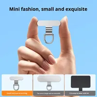 Correa para Teléfono con Logotipo Personalizable, Mini Espaciador de Acero Inoxidable, Clip Silencioso, Colgante, Adhesivo Trasero, Conector Metálico Delgado y Resistente