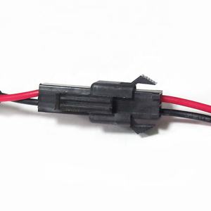 ขั้วต่อ JST SM แบบ 2 พิน ตัวผู้ ตัวเมีย  ตัวนำทองแดงชุบดีบุก  แรงดันไฟฟ้า 250V  ชุดสายไฟแบบกำหนดเอง  ปลอกหุ้ม PVC สีดำ  ฉนวน PA66 - Product Image 2