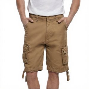 Pantalones Cortos de Hombre Estilo Cargo, 100% Algodón, Casuales, Transpirables, Ecológicos, Cintura Elástica, Color Sólido Personalizado, Largo hasta la Rodilla - Product Image 4