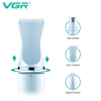 Kit de toilettage 3 en 1 Vgr V-205, tondeuse à poils pour chien électrique sans fil rechargeable, faible bruit, pour animaux de compagnie