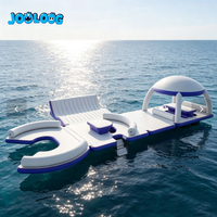Île flottante gonflable commerciale Drop Stitch, ponton de yacht, club de plage, plateforme de loisirs aquatiques, tente lounge