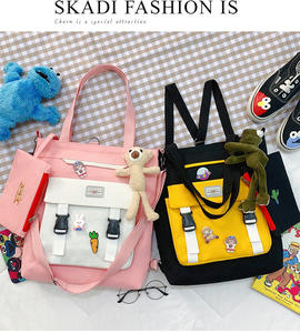 2024 New Fashion Women Student Tutorial Crossbody Bag Multiuse Korean Style Large Capacity Simple Canvas Zipper Closure - Product Image 6