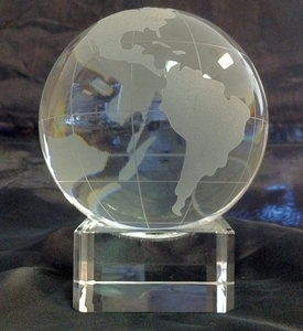 Crystal <strong>World</strong> <strong>Globe</strong> on Cube Base MH-Q0217 - Product Image 4