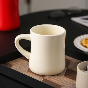 แก้วเซรามิกสีพื้นทรงเอวบาง สไตล์เกาหลี แก้วกาแฟลาเต้ แก้วน้ำนมสำหรับออฟฟิศ - Product Image 4