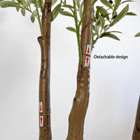 Arbre d'olivier artificiel de 210 cm en gros, arbre de bonsaï d'olivier artificiel démontable, plante artificielle pour la décoration intérieure commerciale