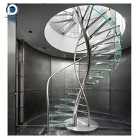 Escalier en colimaçon en acier personnalisé Prima, garde-corps en fer forgé, escalier intérieur moderne pour villas