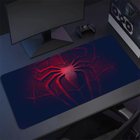 Tapis de bureau araignée noir et rouge XL grand tapis de souris de jeu ordinateur de bureau complet tapis de bureau pour ordinateur portable clavier tapis de souris 31.5 ''X15.7''