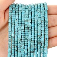 Perles Heishi en turquoise naturelle, turquoise bleu-vert, grandes perles Heishi, turquoise brute taillée, fabrication de bijoux