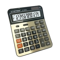 Calculatrice de bureau CTIFREE à double alimentation solaire et par piles, 14 chiffres, en plastique, CT-8840, haute qualité, usage professionnel
