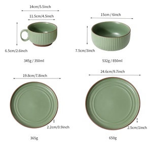 طقم أواني طعام بورسلين أدوات مائدة منزلية أطقم طاولات عشاء فاخرة نوردية بورسلين غير لامع أواني طعام - Product Image 6