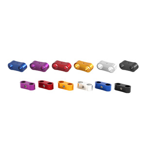 Les fabricants fournissent directement des colliers de serrage universels en alliage d'aluminium à double trou pour tuyaux d'huile modifiés pour automobiles - Product Image 1
