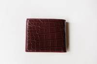 Dompet kulit buaya asli pria, kfold lipat ganda gaya Vintage sederhana buatan tangan