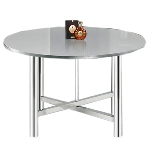 Bàn ăn tròn bằng thép không gỉ, di động, tháo rời được, dùng cho nhà hàng thương mại, khách sạn, tiệc chiêu đãi, sự kiện trong nhà/ngoài trời - Product Image 6