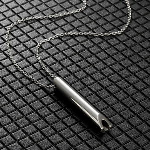 Collier pendentif tube tendance en acier inoxydable plaqué or 18 carats, bijou <span class=keywords><strong>de</strong></span> méditation et <span class=keywords><strong>de</strong></span> pleine conscience pour le stress et les anniversaires - Product Image 4