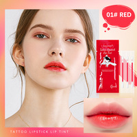 Portable 3 pièces/ensemble rouge à lèvres coton-tige rouge à lèvres étanche liquide antiadhésif tasse tatouage rouge à lèvres teinte à lèvres brillant à lèvres