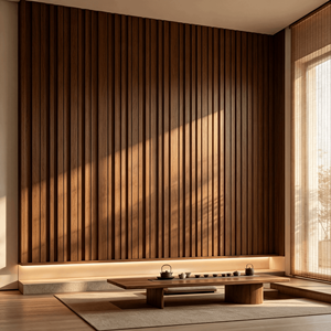 Pannello Murale WPC Scanalato Impermeabile di Grado Commerciale, Composito in Fibra di Legno di Bambù, Ordine all'Ingrosso, Certificato ISO9001, per Uso in Camera da Letto - Product Image 2