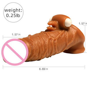 Manchon vibrant pour hommes préservatifs d'agrandissement du pénis manchon de pénis réutilisable Extender gode rehausseur manches adultes produit sexuel - Product Image 2