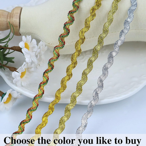 Rick Rack Wave Bending Fringe <strong>Trim</strong> Gold Lace Ribbon <strong>RIC</strong> <strong>Rac</strong> <strong>Trim</strong> Metallic for Sewing Clothes Gift Wrapping Home Party Decoration - Product Image 5