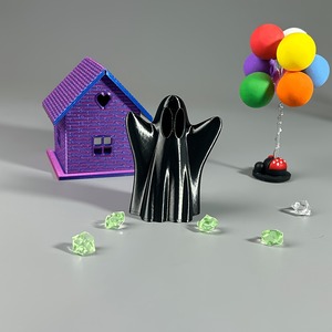 Ornamento Fantasma Stampato in 3D, Stile Minimalista Bianco e Nero, Decorazione da Scrivania 3D, Modello Atmosferico per Halloween, Decorazione Festiva - Product Image 2