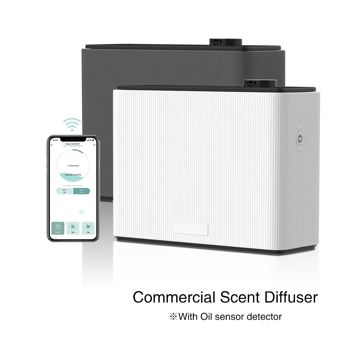 OV-10 Commercial WiFi Bluetooth Scent Diffuser 4000m³ Coverage HVAC Wifi/Bluetooth Control Machine WIFI Scent Humidifiers