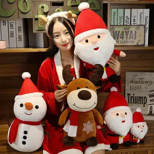 Perlengkapan Dekorasi Natal Kualitas Tinggi Populer Boneka Rusa Natal Boneka Manusia Salju Jenggot Orang Tua Rajutan Mainan Mewah