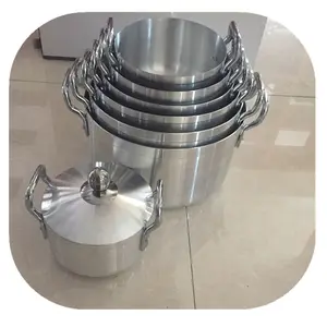 Juego de ollas de aluminio para el mercado africano, utensilios de cocina de 16-28CM, 7 piezas, gran oferta