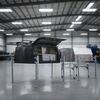 Auvent en aluminium noir avec revêtement en poudre, personnalisable en usine, meilleure vente, verrouillable, pour pick-up double cabine 4x4