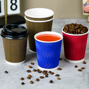 Gelas Ripple Wall dengan Tutup dan Sedotan, Gelas Kertas Kopi dengan Insulasi Panas - Product Image 6