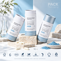 Emballage personnalisé en tube de papier pour compléments vitaminiques, boîtes cylindriques en carton imprimées OEM pour capsules, comprimés et gommes