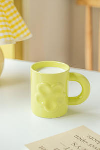 Tasse à café en céramique, style coréen ins, haut de gamme, couleur macaron, avec cœur pour fille - Product Image 6