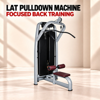Machine de tirage vertical avec barre à poignée large et supports de cuisses rembourrés pour l'entraînement de la force dorsale dans les centres de fitness commerciaux