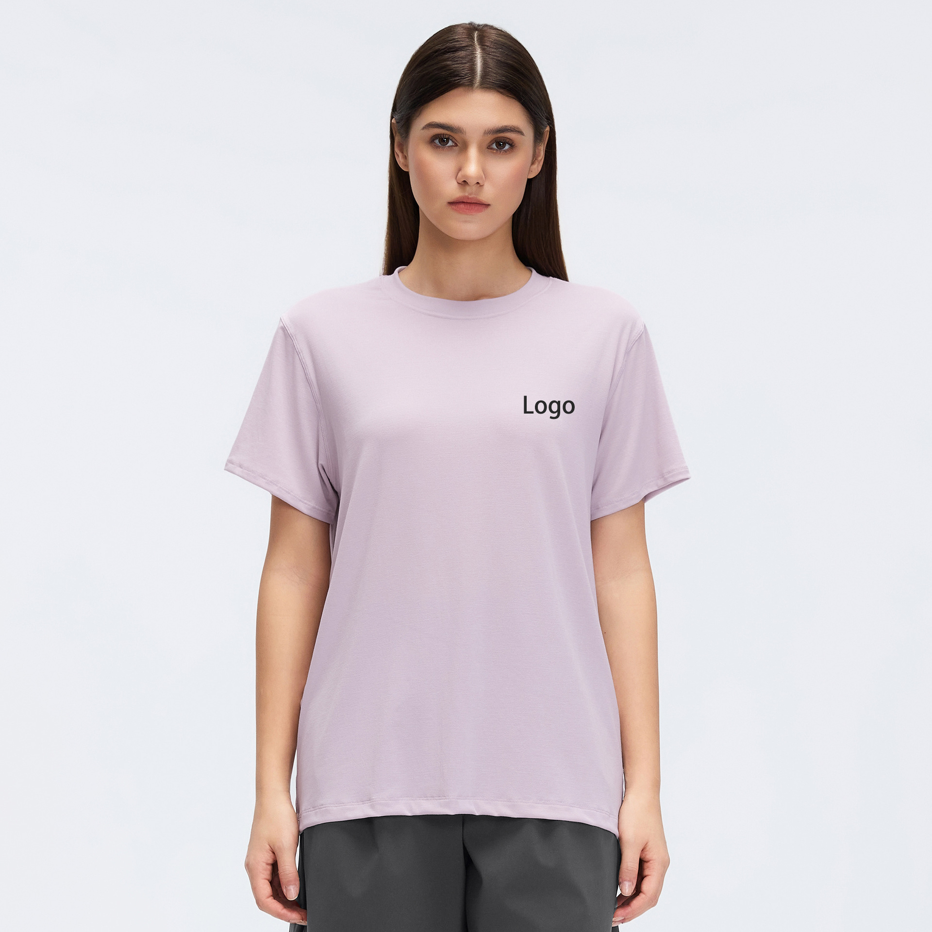 Summer Loose Fit Solid Color Women's T-shirts High Quality Breathable Leisure Quick Dry Eco-friendly Yoga Top Short Sleeve