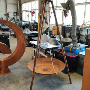 <span class=keywords><strong>Brasero</strong></span> de jardin extérieur en acier Corten pour camping, foyer rond personnalisable, foyer extérieur portable en acier Corten - Product Image 4