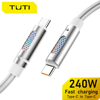 Kabel Data TUTI 240W 5A Pengisian Cepat 1.2M Tipe-C USB Silikon Beraroma Tembaga Murni untuk Ponsel Laptop