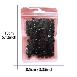 Yantuo, venta al por mayor, plástico ABS negro, perlas semiplanas, <span class=keywords><strong>5</strong></span>, 6, 8, 10mm, <span class=keywords><strong>Perla</strong></span> semiredonda, bolsa pequeña para decoración DIY - Product Image 3