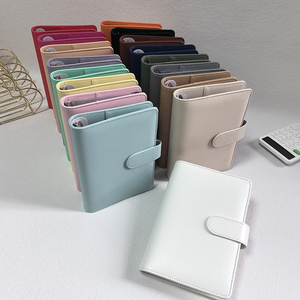 Organiseur de budget multifonctionnel coloré de qualité supérieure, format Macaron A5 A6, reliure à anneaux, reliure en cuir, carnet de notes, 6 trous - Product Image 1