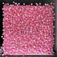 8ftx8ft Pieds 3d Fleur Artificielle De Soie Panneaux Muraux Blanc Rose Hortensias Tissu Enroulant Rideau Fleur Mur Toile de Fond