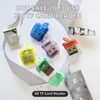 Lecteur de carte TF externe USB 2.0 à fente unique avec couvercle, personnalisable avec logo, sans pilote, transparent, vente en gros, fournisseur